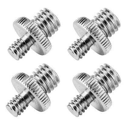 1/4" Male to 3/8" Male Double Ended Screw Adapter Male Thread Screw Adapter for Camera Tripod, 4 Packs