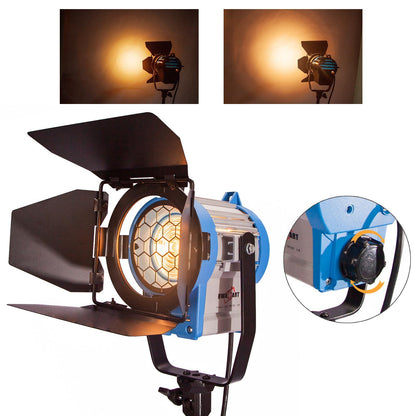 300/500W Studio Fresnel Spotlight with Bulb and Light Stand