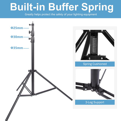 2.7m Spring Cushioned Stand, Heavy Duty, with Multifunction Adaptor