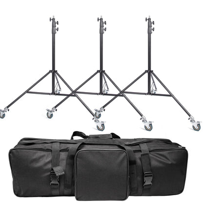 2x 3m Air Cushioned Stand, Heavy Duty, Wheels and Studio Bag