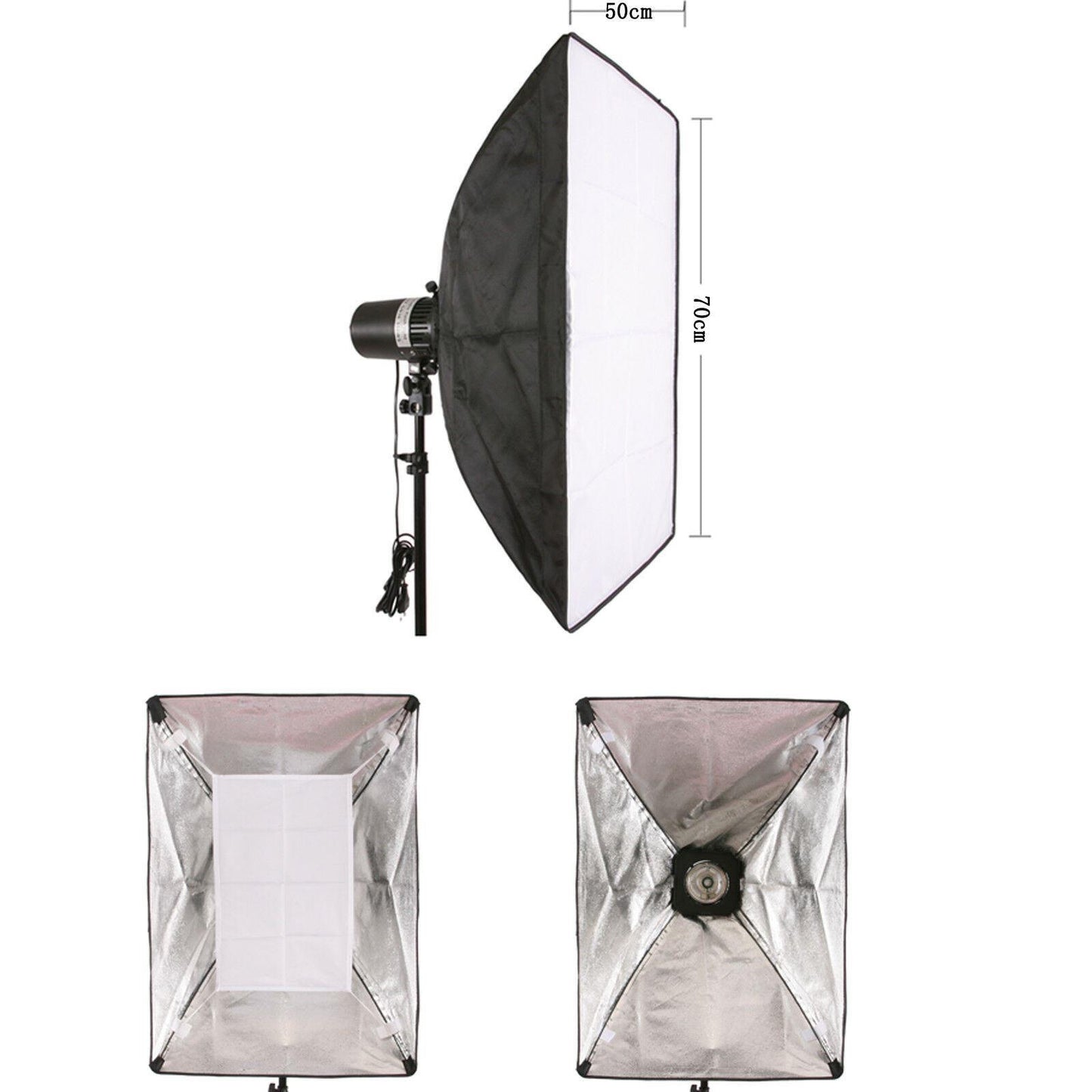 Flash Strobe x2 Softbox Backdrop Kit