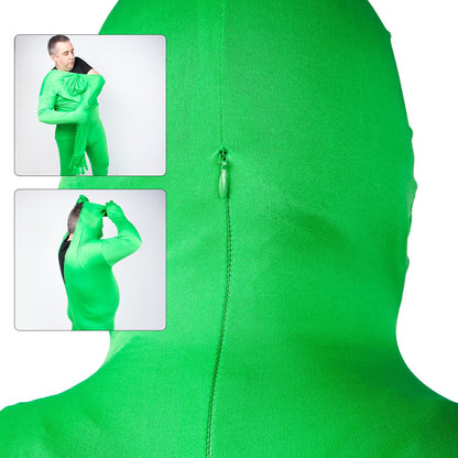 Chromakey Greenscreen Full Bodysuit + Mask + 2pcs Gloves