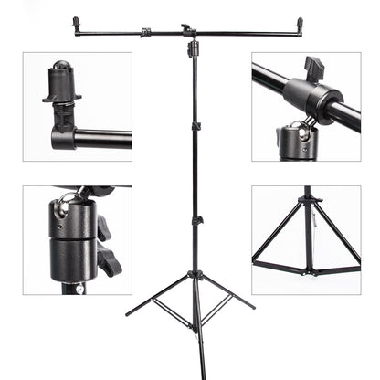 Photo Studio Lighting Reflector and Light Stand Kit, 90x120cm 5in1 Multi-Disc Reflector, 25.5" Light Stand with Metal Telescopic Boom Arm Clamp, 360 Rotate, for Photography Video Background Shooting