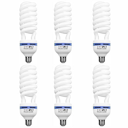 6X Photo Studio 55W = 150W E27 5500K Daylight Bulb, 5500K Light Bulb Lamp Bulbs 220V for Photography Lighting