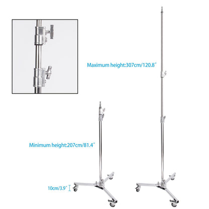 Diffusion White Silk Cloth 3.6x3.6m Sunbounce System with 2x 307cm Heavy Duty Wheeled C Stand, Butterfly Diffuser Kit with Translucent Screen Collapsible Screen Modifier for Large Size Photography