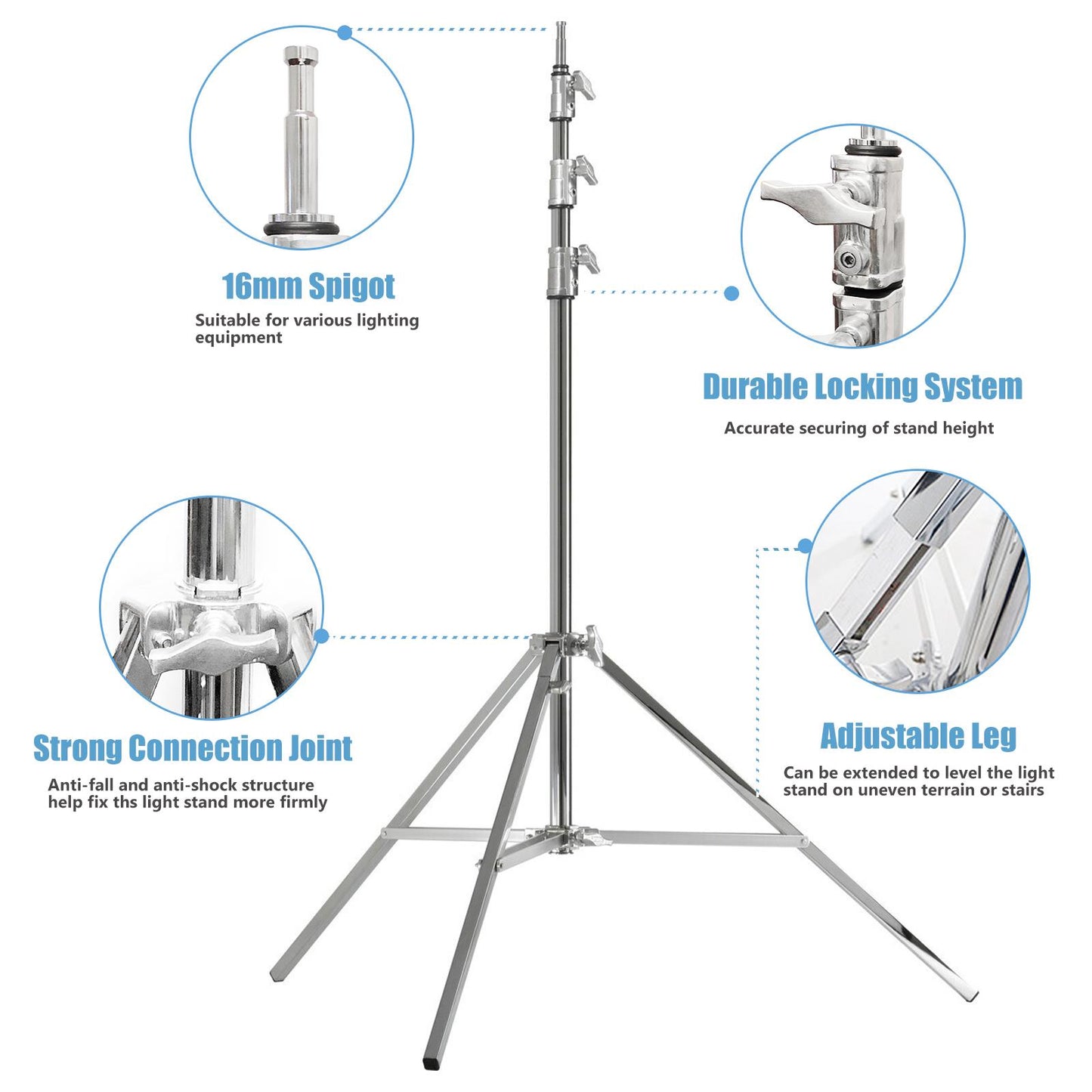 Photo Video Lighting Stand Heavy Duty Light Stand Support Stand, 4m 13 Feet Sturdy Tripod for Photography Reflector Softbox Light Umbrella Ideal for Filming Video Shooting