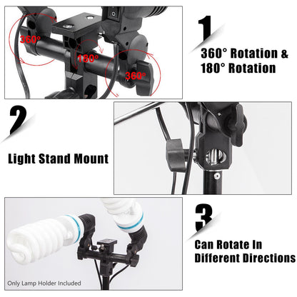 Dual E27 Bulb Holder x 2