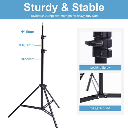 Flash Tripod Mount Kit, Including Light Stand, Hot Shoe Mount and 2x 84cm Umbrellas (White/Silver)