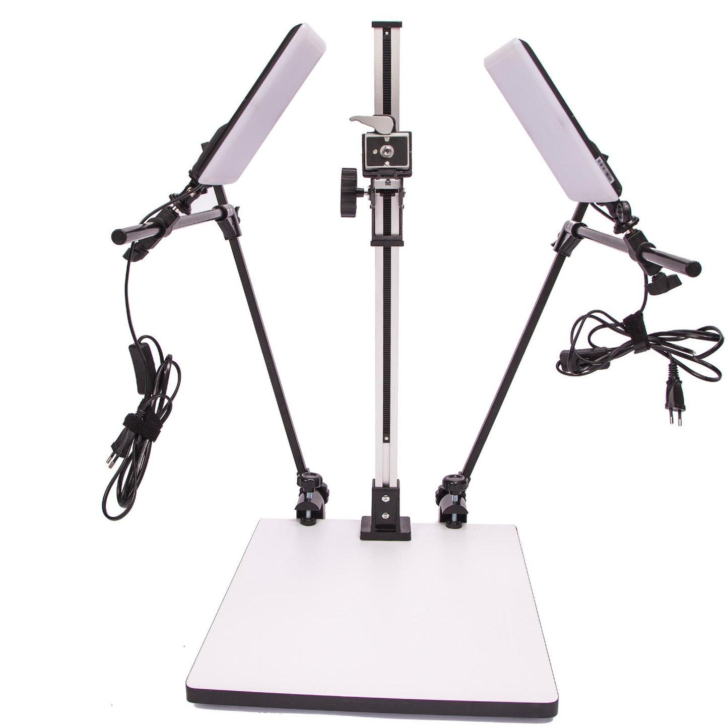 Pro LED Copy Stand with Two Lights Fitting + Quick Release Plate for DSLR Macro Shoot Photo Video, Copy Macro Stand with 28" Column, 15.75"x19" Base, Quick Release Mount and Two LED Daylight 5600K 16W