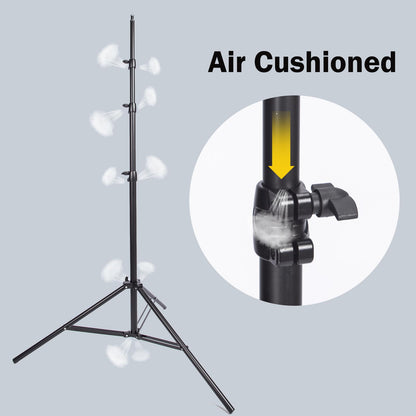 Air Cushioned Light Stand, 230cm Adjustable Sturdy Tripod Stand for Reflector, Softbox, Light, Umbrella, Portable Lightweight Photography Video Studio