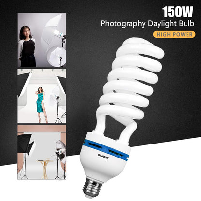 6X Photo Studio 55W = 150W E27 5500K Daylight Bulb, 5500K Light Bulb Lamp Bulbs 220V for Photography Lighting