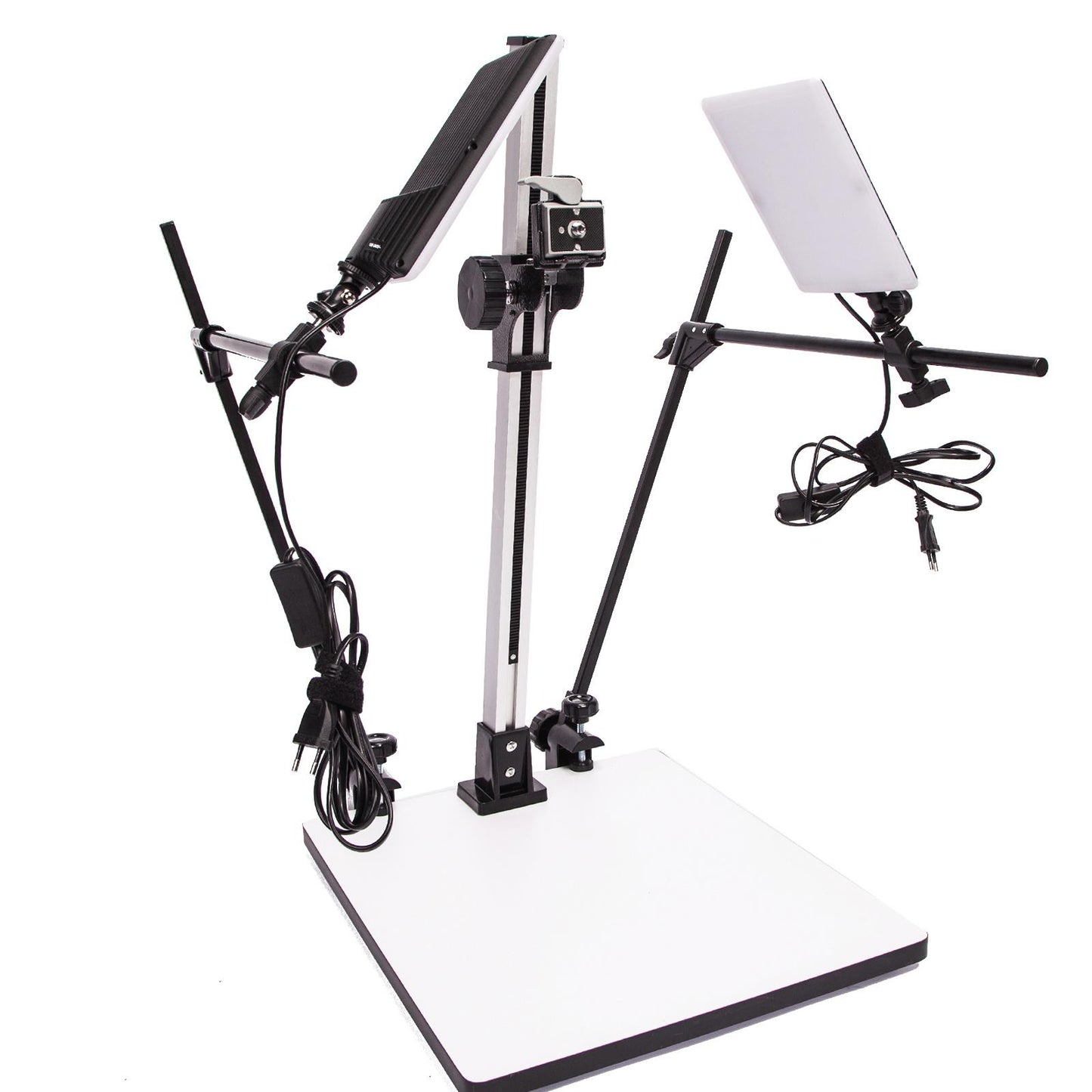 Pro LED Copy Stand with Two Lights Fitting + Quick Release Plate for DSLR Macro Shoot Photo Video, Copy Macro Stand with 28" Column, 15.75"x19" Base, Quick Release Mount and Two LED Daylight 5600K 16W