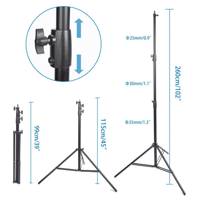 2x 3m Air Cushioned Stand, Heavy Duty, Wheels and Studio Bag