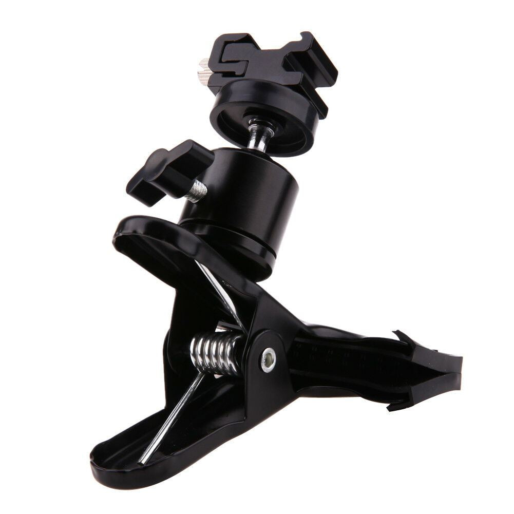 Mini Ball Head Clamp Metal Tripod Flash Reflector Holder Mount with Cold Shoe 1/4" Thread Compatible with Canon, Nikon, Digital Camera and Speedlite