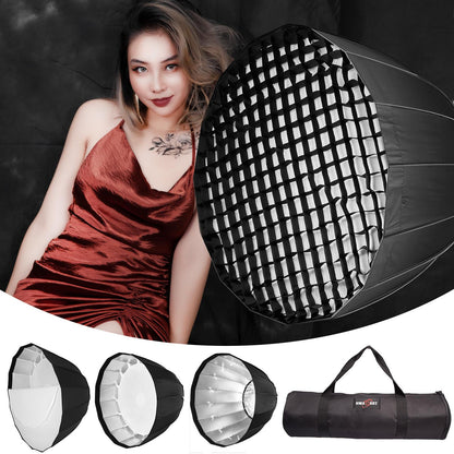 90cm Parabolic Easy Open Softbox, Bowen Mount with Honeycomb Grid