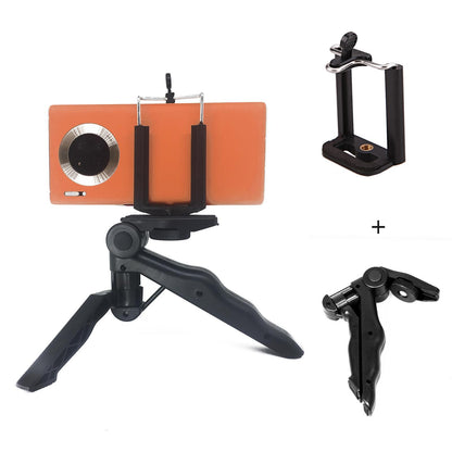 4 in 1 Lightweight Mini Hand Held Stabilizer Pistol Grip vlog Tripod with Mobile Phone Clip Holder, Compatible with iPhone, Gopro Hero, Camera, ActionCam etc