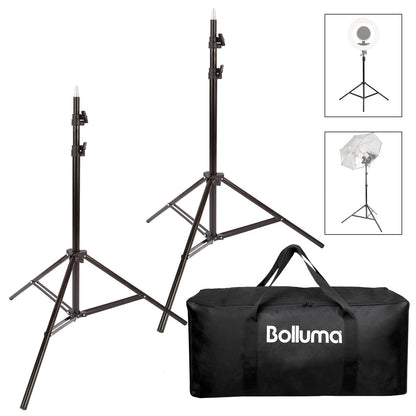 2x Heavy Duty 2m Light Stand with Bag