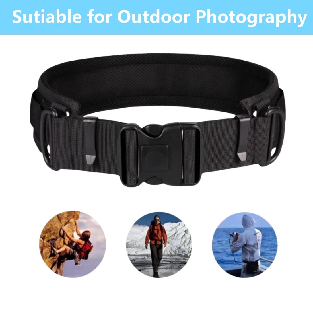 Durable Camera Waist Belt with D-Rings | Hands-Free Photography Solution, Waterproof & Lightweight