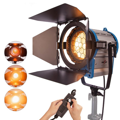 1000W Fresnel Spotlight, Including Bulbs and 3m Spring Cushioned Stand