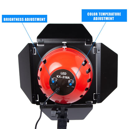 BOLLUMA Bi-color LED Video Studio Red Head Spotlight with Remote Control, 50W 3000K-6000K Dimmable Continuous LED Video Light, Fill Light for Portrait Photography Film Shooting