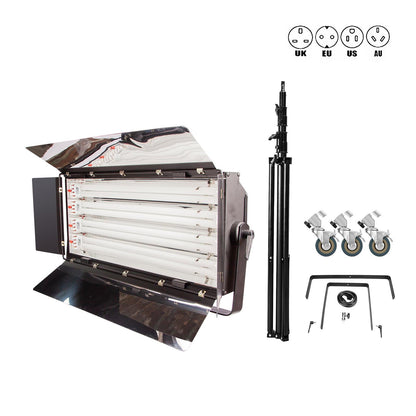 4 Bank Fluorescent Panel Light & Wheeled Stand Kit