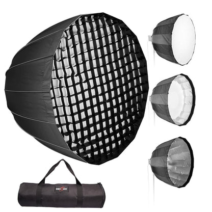 90cm Parabolic Easy Open Softbox, Bowen Mount with Honeycomb Grid