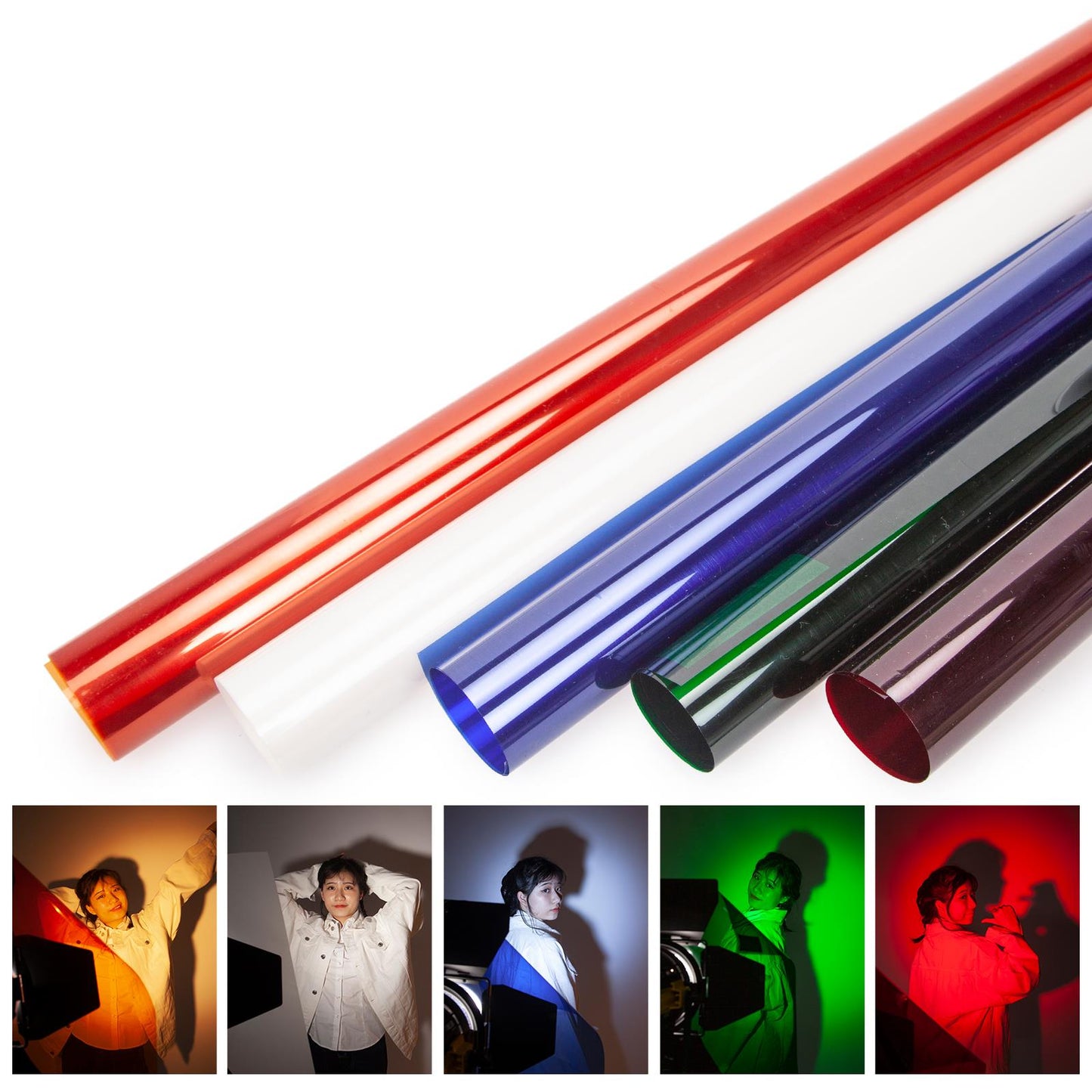 Complete Colors Daylight Filter Gel For 800W Red Head Video Continuous Lighting Studio 5 Colors