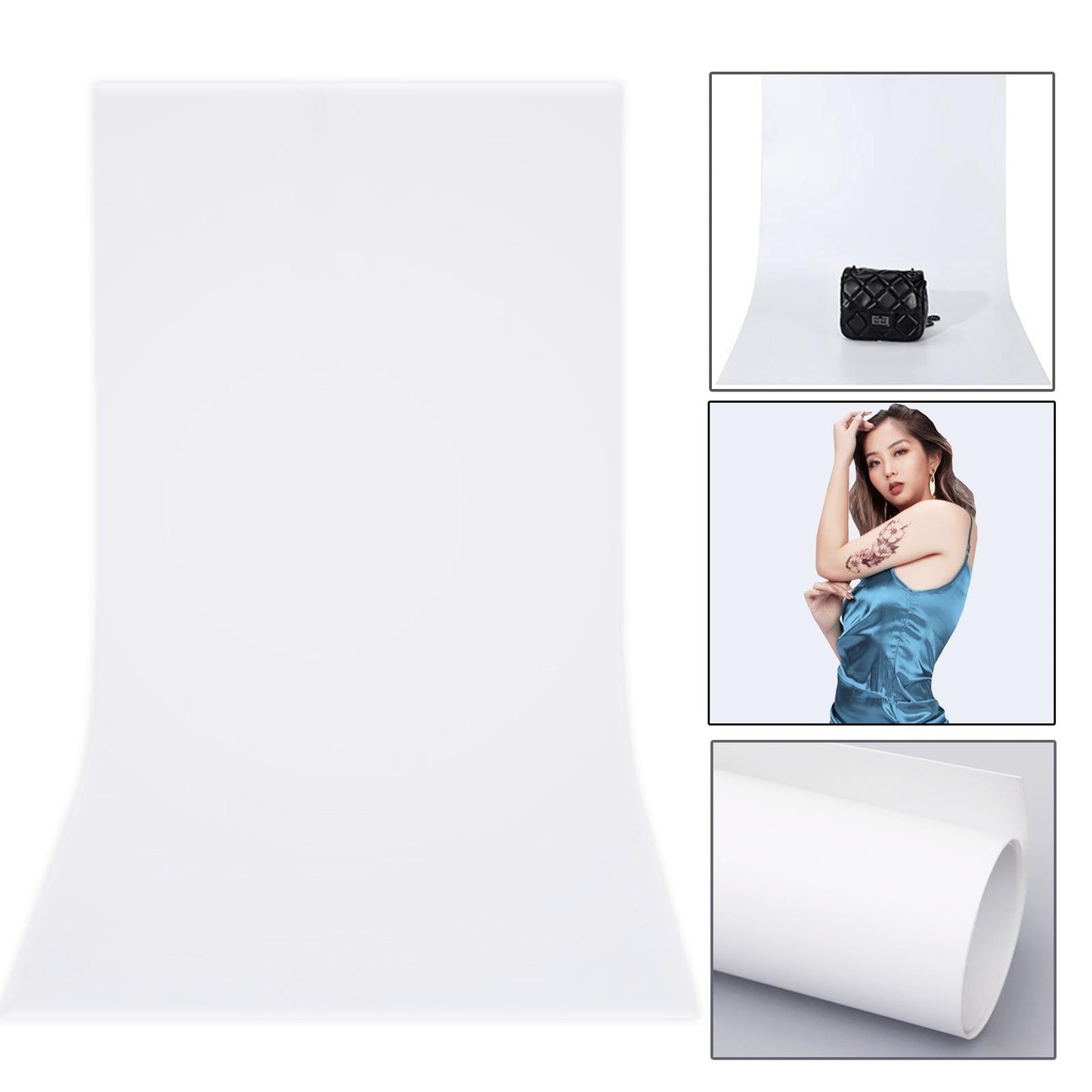 2 Rolls White PVC Backdrop, 1.2m x 2m