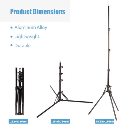 Reverse Foldable Ultra-Portable 1.8m Light Stand