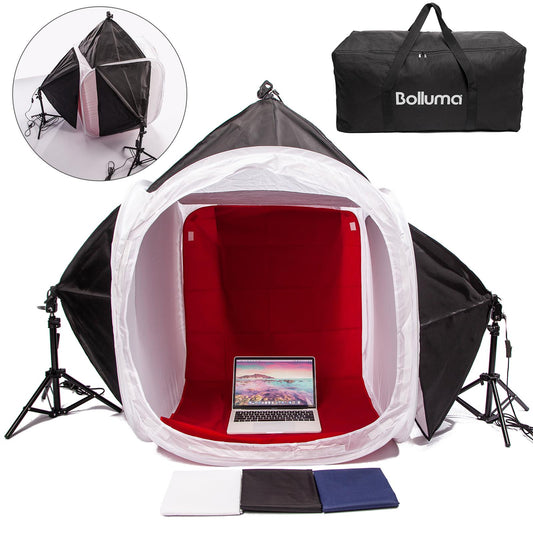 Mini Continuous Lighting Shooting Tent Kit 150W with Softboxes and Stands