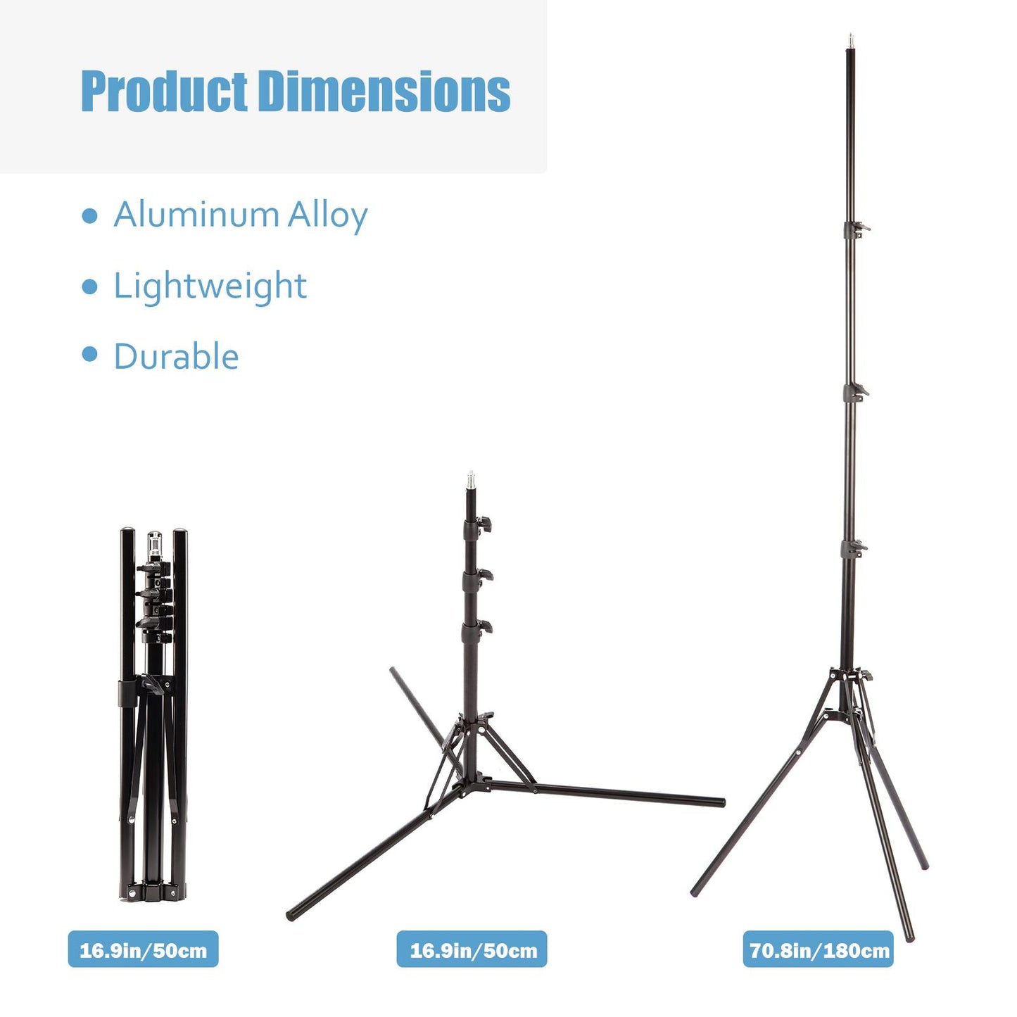 2x Reverse Foldable Ultra-Portable 1.8m Light Stand