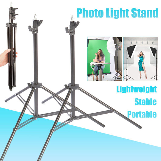 2x Heavy Duty 2m Light Stand