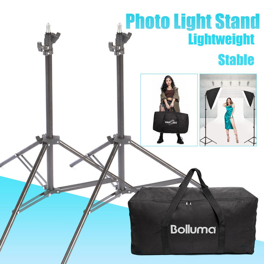 2x Heavy Duty 2m Light Stand with Bag