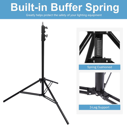 210cm Spring Cushioned Heavy Duty  Light Stand