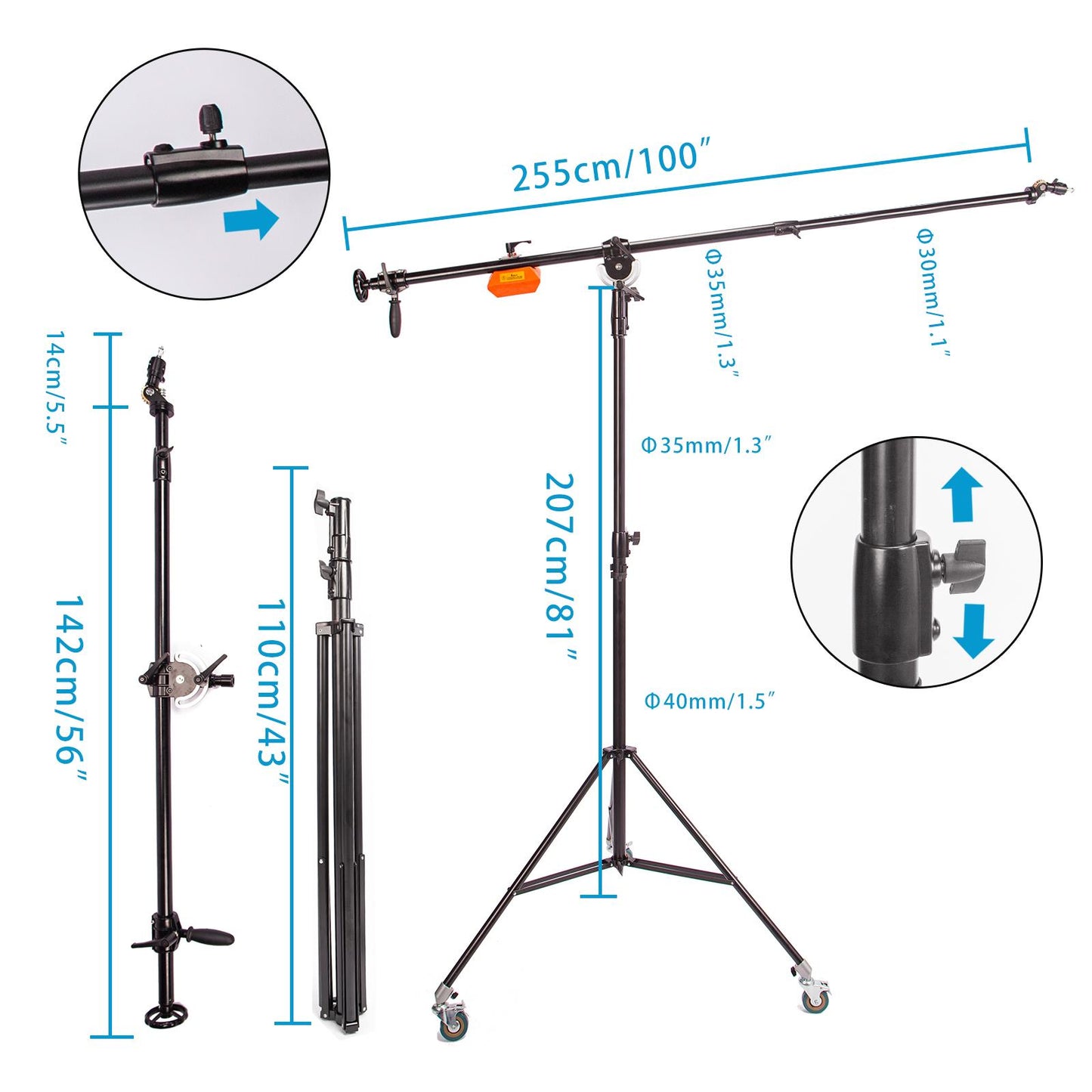 Super Heavy Duty Boom Arm Light Stand