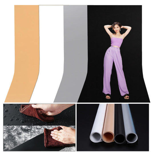 Black + White + Peach + Grey PVC Backdrops, 1.2m x 2m