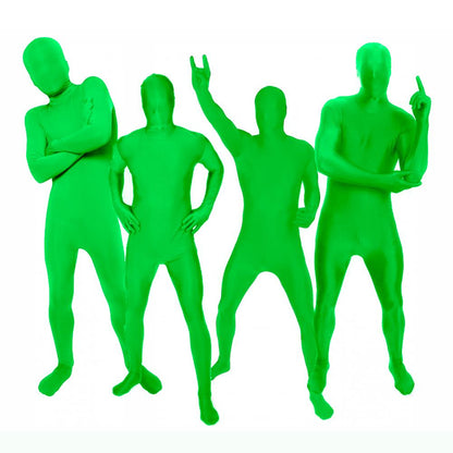 Chromakey Greenscreen Full Bodysuit + Mask + 2pcs Gloves