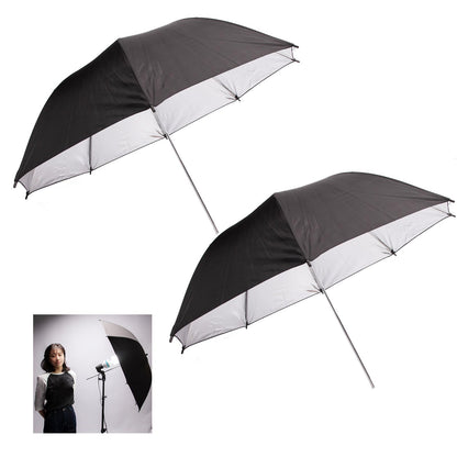 2x 33" (84cm) Professional Umbrella with Silver Reflector