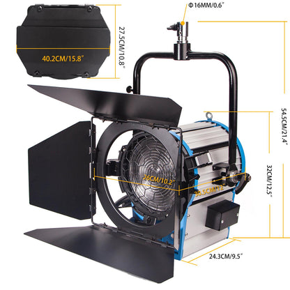 2000W Studio Fresnel Spotlight, Dimmable, Including Bulb, G38