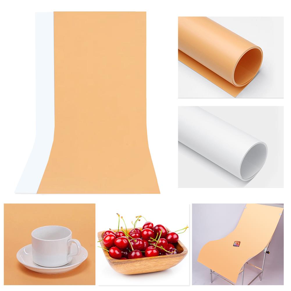 White + Peach PVC Backdrops, 0.6m x 1.3m