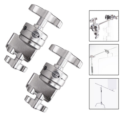 2 x Stainless Steel Heavy-Duty C-Stand Boom Arm Swivel Clamps