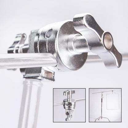 2 x Stainless Steel Heavy-Duty C-Stand Boom Arm Swivel Clamps