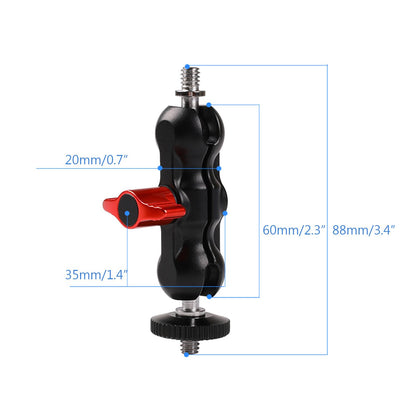 Clamp Mount with Super Clamp and 360 Degree Rotating Mini Ball Head, Cool Ballhead Arm Super Clamp Mount Multi-Function Double Ball Adapter with Bottom Clamp