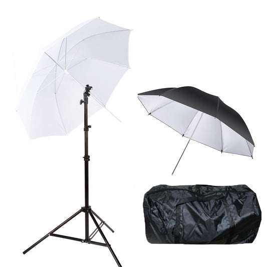 Umbrella & Flash Mount Stand Kit, Silver, White