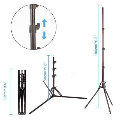 Reverse Foldable Ultra-Portable 1.8m Light Stand