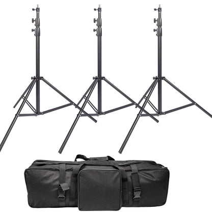 Professional Studio Heavy Duty Light Stand x3, 270CM Adjustable Spring Cushioned Light Stand Tripod with Carry Bag for Video Photo Photography, 3 Sets