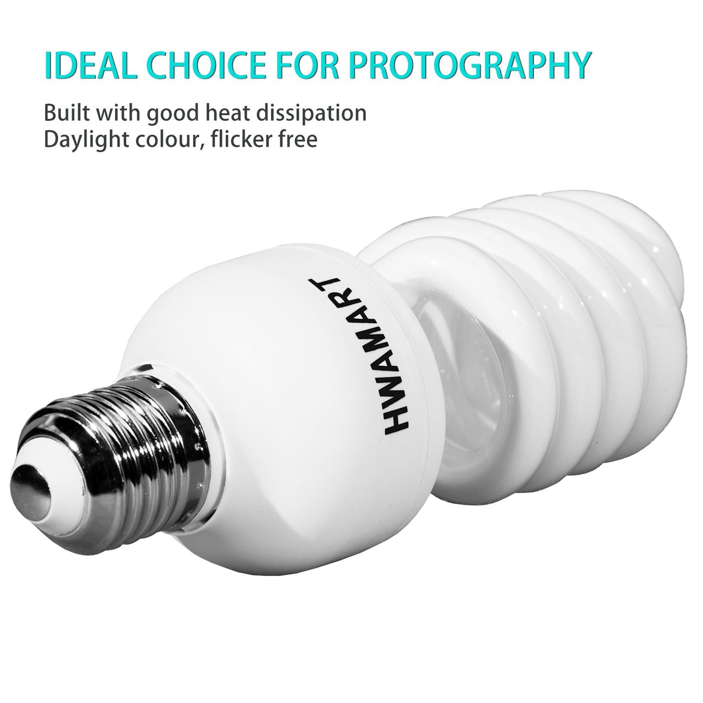 10 x 45W Equivalent Spiral Fluorescent 5500K Daylight Photography Bulbs