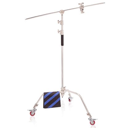 Professional Photography C Stand Kit with Reflector, Light Stand with 4-in-1 75x90cm Panel Reflector and Caster Wheels, 300cm Spring Cushioned Light Stand for YouTube Studio Photography Video Portrait