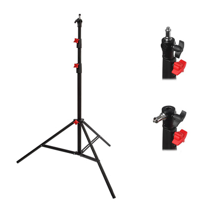 BOLLUMA 270cm Spring-Cushioned Photography Light Stand | Heavy-Duty Steel Tripod with 1/4" to 3/8" Reversible Spigot, 5kg Load Capacity
