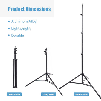 Air Cushioned Light Stand, 230cm Adjustable Sturdy Tripod Stand for Reflector, Softbox, Light, Umbrella, Portable Lightweight Photography Video Studio